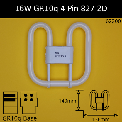 16W GR10q (4 Pin) 2D Compact Fluorescent