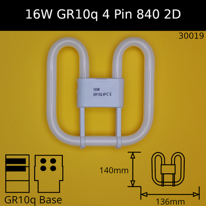16W GR10q (4 Pin) 2D Compact Fluorescent