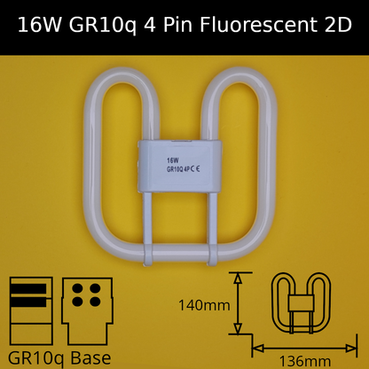 16W GR10q (4 Pin) 2D Compact Fluorescent