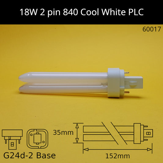 18W G24d (2 Pin) PLC 4,000K Cool White 840 Compact Fluorescent