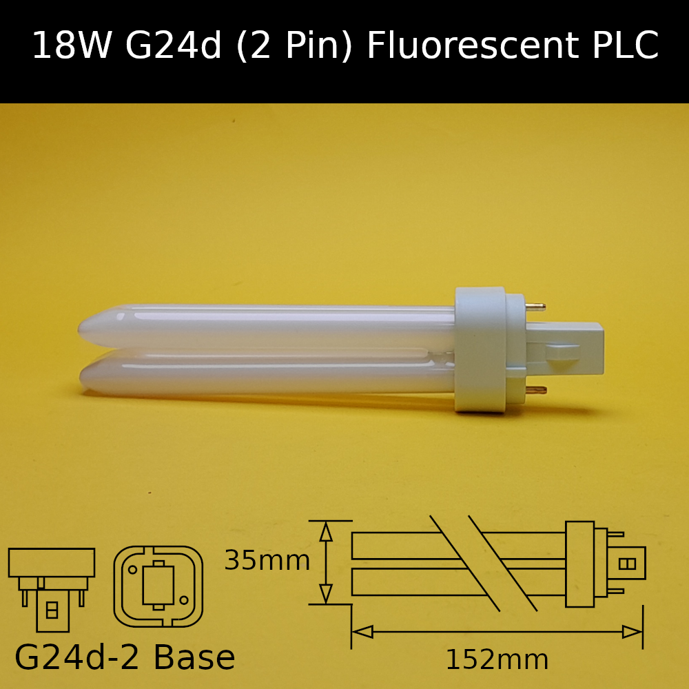 18W G24d (2 Pin) Fluorescent PLC