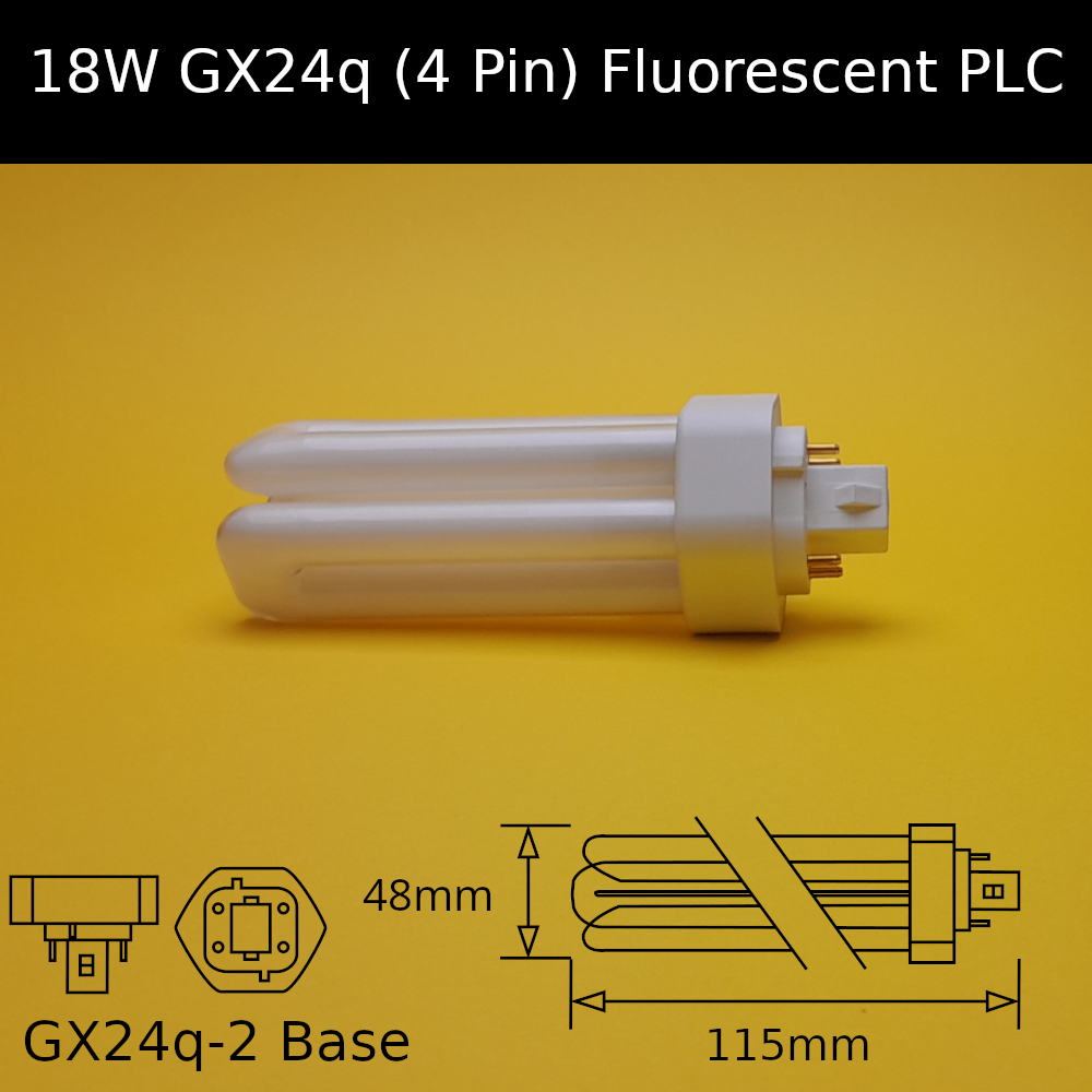 18W GX24q (4 Pin) Fluorescent PLC