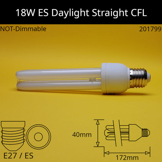 E27 (ES) / 18W - Daylight - 6500k / No Discount Available