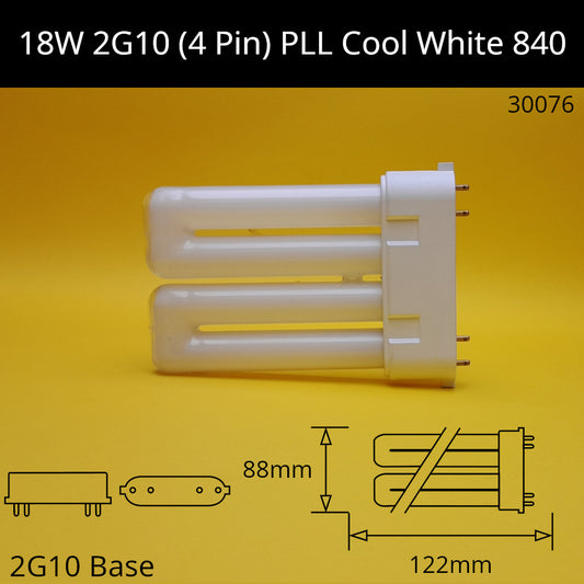 18W 2G10 (4 pin) Twin PLL 4,000K Cool White 840 Compact Fluorescent