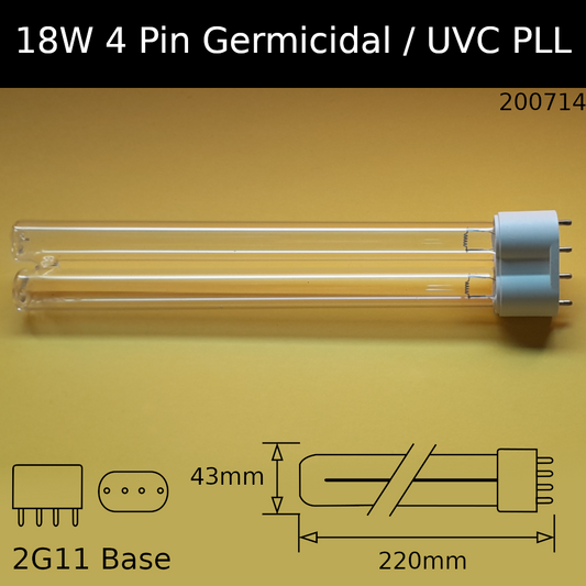 18W 2G11 (4 pin) PLL UVC Germicidal Fluorescent