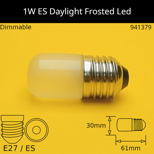 1w ES 230V Daylight Frosted LED Pilot