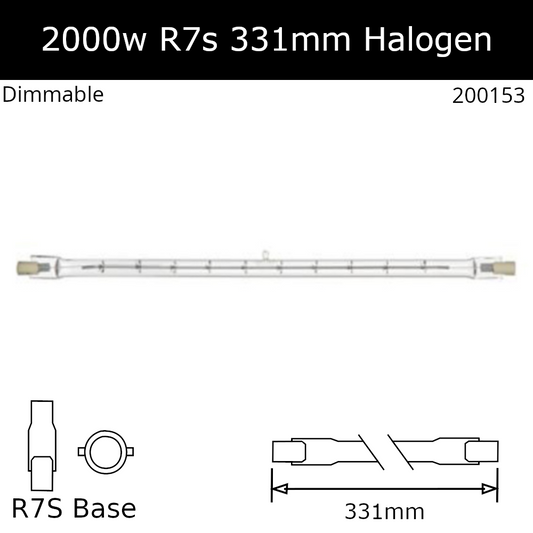 2,000W 230V R7S 331mm Double Ended Halogen 1,000 hrs