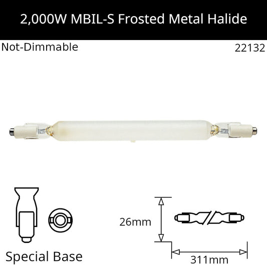 2,000W Special Base MBIL-S Frosted 5,200K Metal Halide
