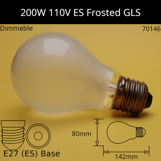110V - 130V / E27 (ES) / 200W - GLS - Frosted