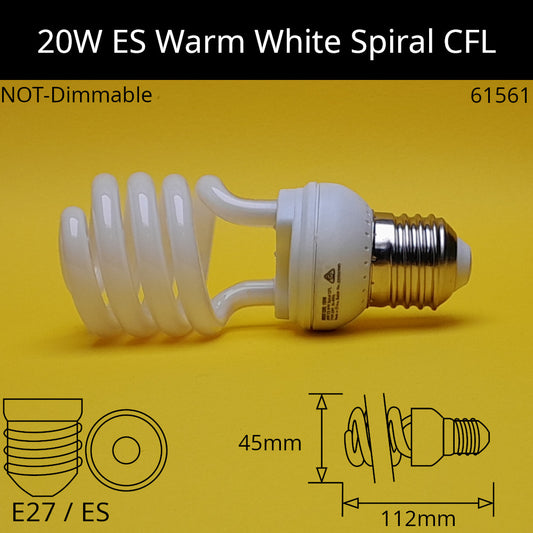 E27 (ES) / 20W - 2,700K - Warm White / No Discount Available