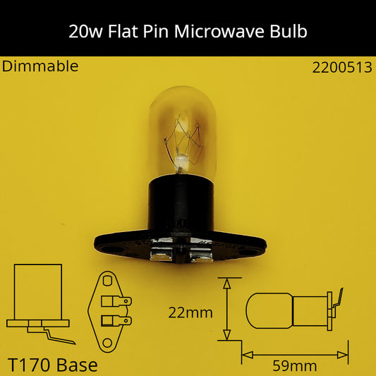 Microwave / 220V - 240V / T170 Flat Pin Diamond Base / 20W