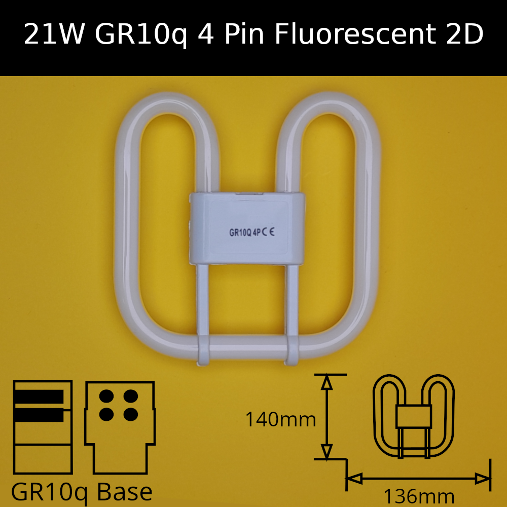 21W GR10q (4 Pin) 2D Compact Fluorescent