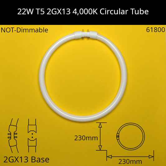 22W T5 2GX13 230mm 4,000K Cool White 840 Fluorescent Circular Tube