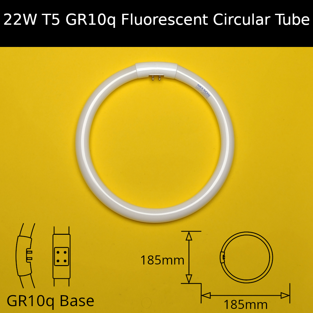 22W T5 GR10q 185mm Fluorescent Circular Tube