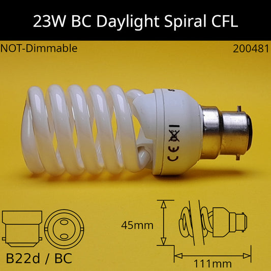 B22D (BC) / 23W - 6,500K - Daylight / No Discount Available