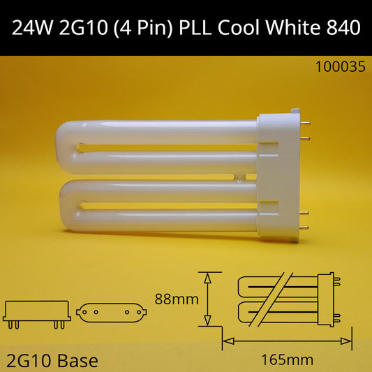 24W 2G10 (4 pin) Twin PLL 4,000K Cool White 840 Compact Fluorescent