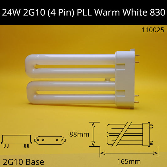 24W 2G10 (4 pin) Twin PLL 3,000K Warm White 830 Compact Fluorescent