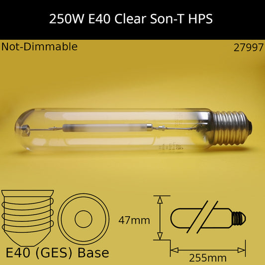 250W GES Tubular High Pressure Sodium (HPS / SON-T)