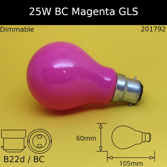 BC (B22D) / Magenta / 25W
