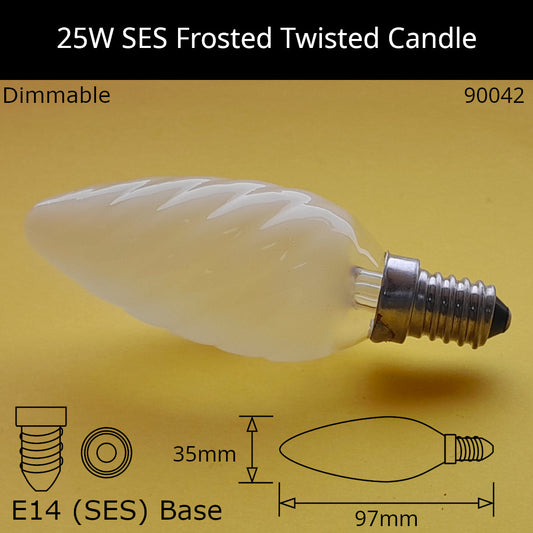 E14 (SES) / 25W - Frosted Twisted / No Discount Available