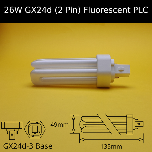 26W GX24d (2 Pin) Fluorescent PLC