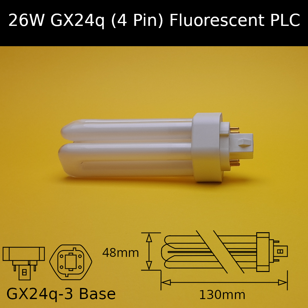 26W GX24q (4 Pin) Fluorescent PLC
