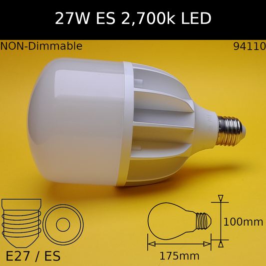 27W 230V ES 2,430lm 2,700K Warm White Frosted LED