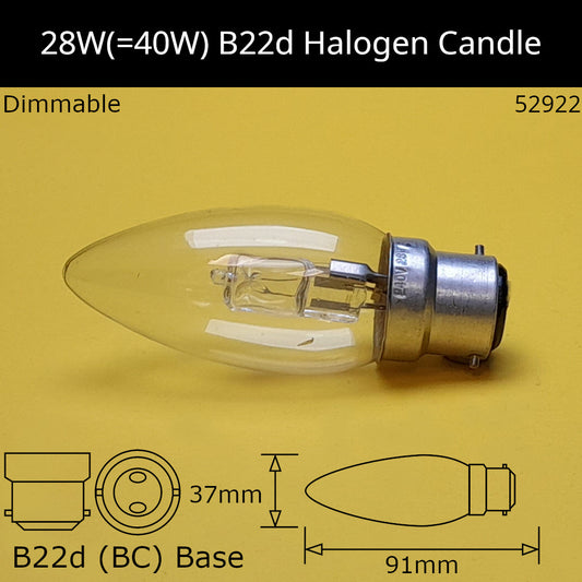 B22D (BC) / Clear / 28w (=40w)