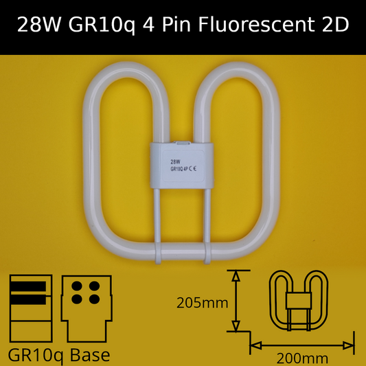 28W GR10q (4 Pin) 2D Compact Fluorescent