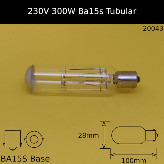230V 300W BA15S A1/183 Tubular