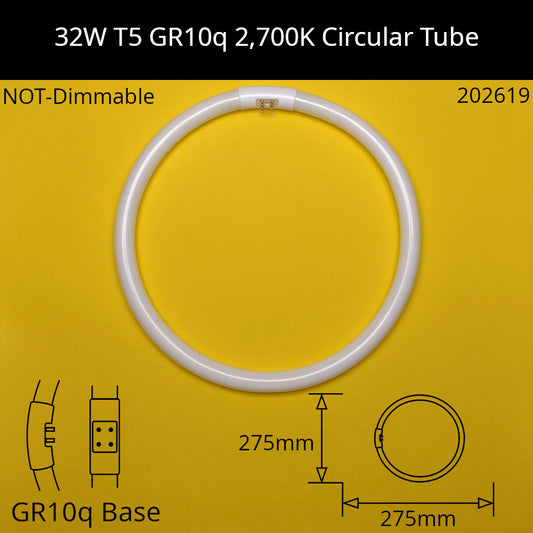 32W T5 GR10q 275mm Fluorescent Circular Tube