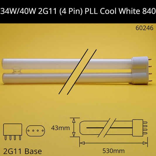 34W/40W 2G11 (4 pin) PLL 4,000K Cool White 840 Compact Fluorescent