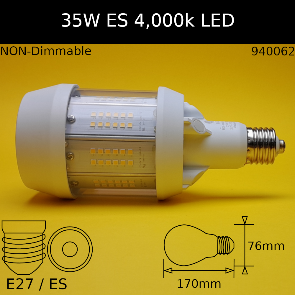 35W 230V ES 4,800lm 4,000K Cool White LED