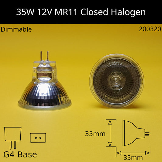 12V / 35W - 30 Degree / Glass Covered Clear