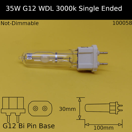 35W G12 Single Ended WDL Warm White 830 Metal Halide