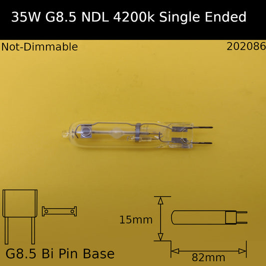 35W G8.5 Single Ended NDL Cool White 942 Metal Halide
