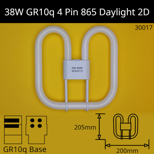 38W GR10q (4 Pin) 2D 6,500K Daylight 865 Compact Fluorescent
