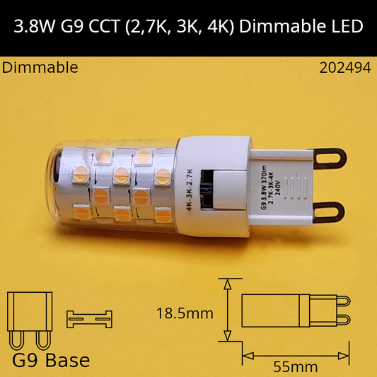 3.8W G9 240v CCT (2.7K,3K,4K) LED