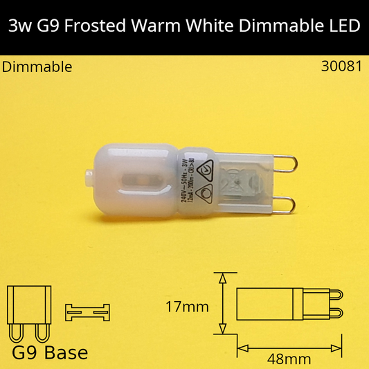 3w (=35w) G9 240v Warm White Frosted Dimmable LED