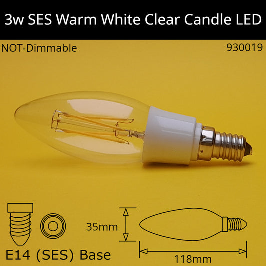 E14 (SES) / 2,700k - Warm White / 3W - Not Dimmable