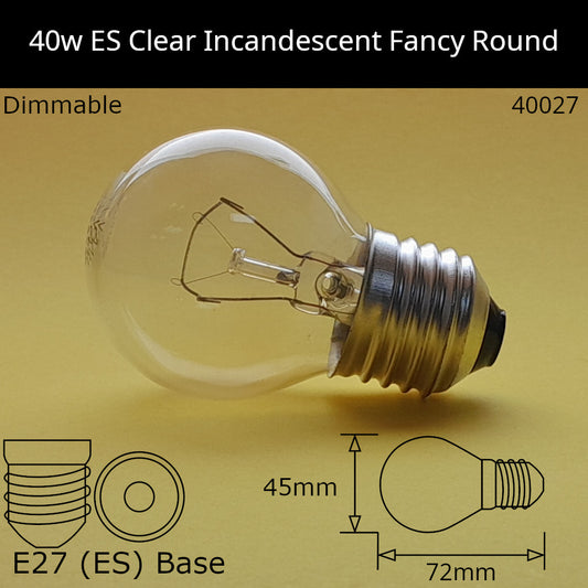 E27 (ES) / 40W - Clear / Under 100 - No Discount