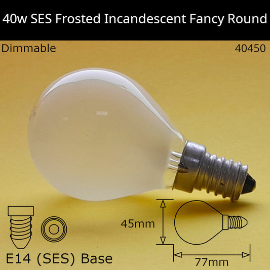 E14 (SES) / 40W - Frosted / Under 100 - No Discount