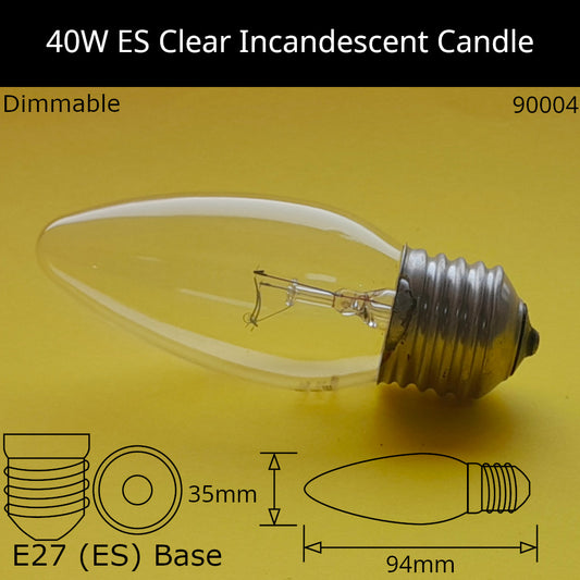 E27 (ES) / 40W - Clear / Under 100 - No Discount
