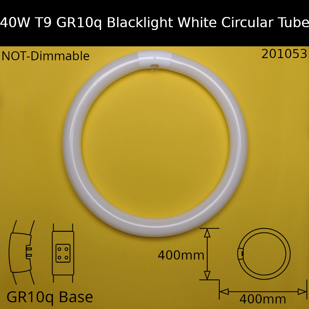 40w T9 GR10q Blacklight White Circular Tube