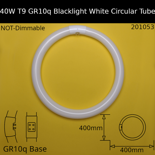 40w T9 GR10q Blacklight White Circular Tube