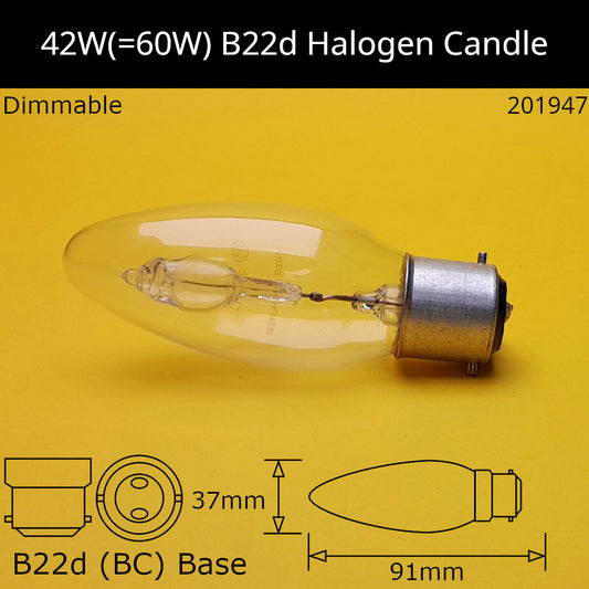 B22D (BC) / Clear / 42w (=60w)