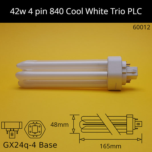 42W GX24q (4 Pin) PLC Trio 4,000K Cool White 840 Compact Fluorescent