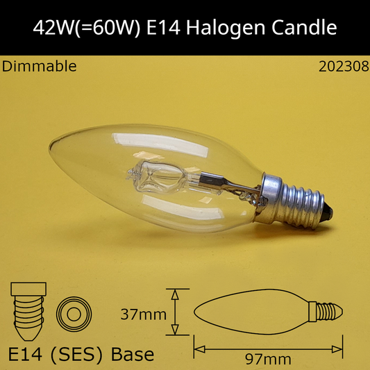 E14 (SES) / Clear / 42W (=60w)