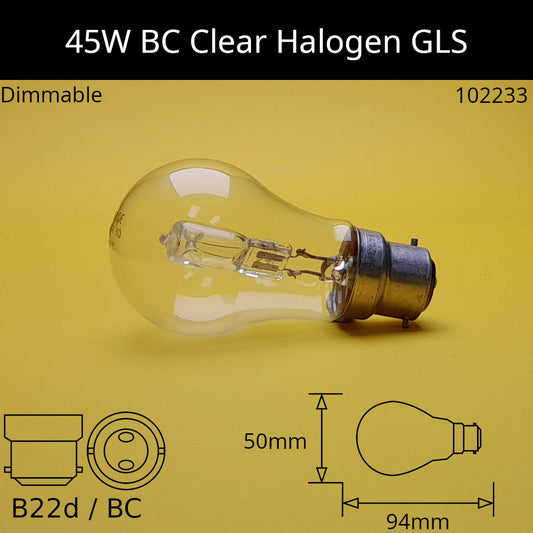 B22D (BC) / Clear / 45w (=60w)