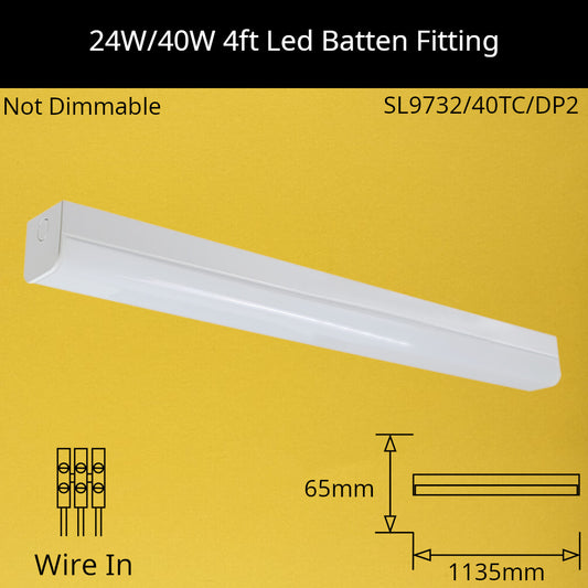 24W/40W CCT 1135mm (4ft) Led Batten Fitting